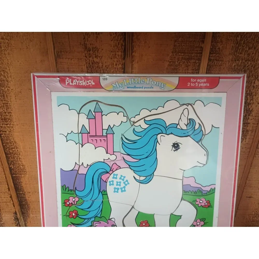 1984 Sealed 189-3 MY‎ LITTLE PONY G1 MAJESTY & SPIKE Wooden Puzzle Playskool 9Pc